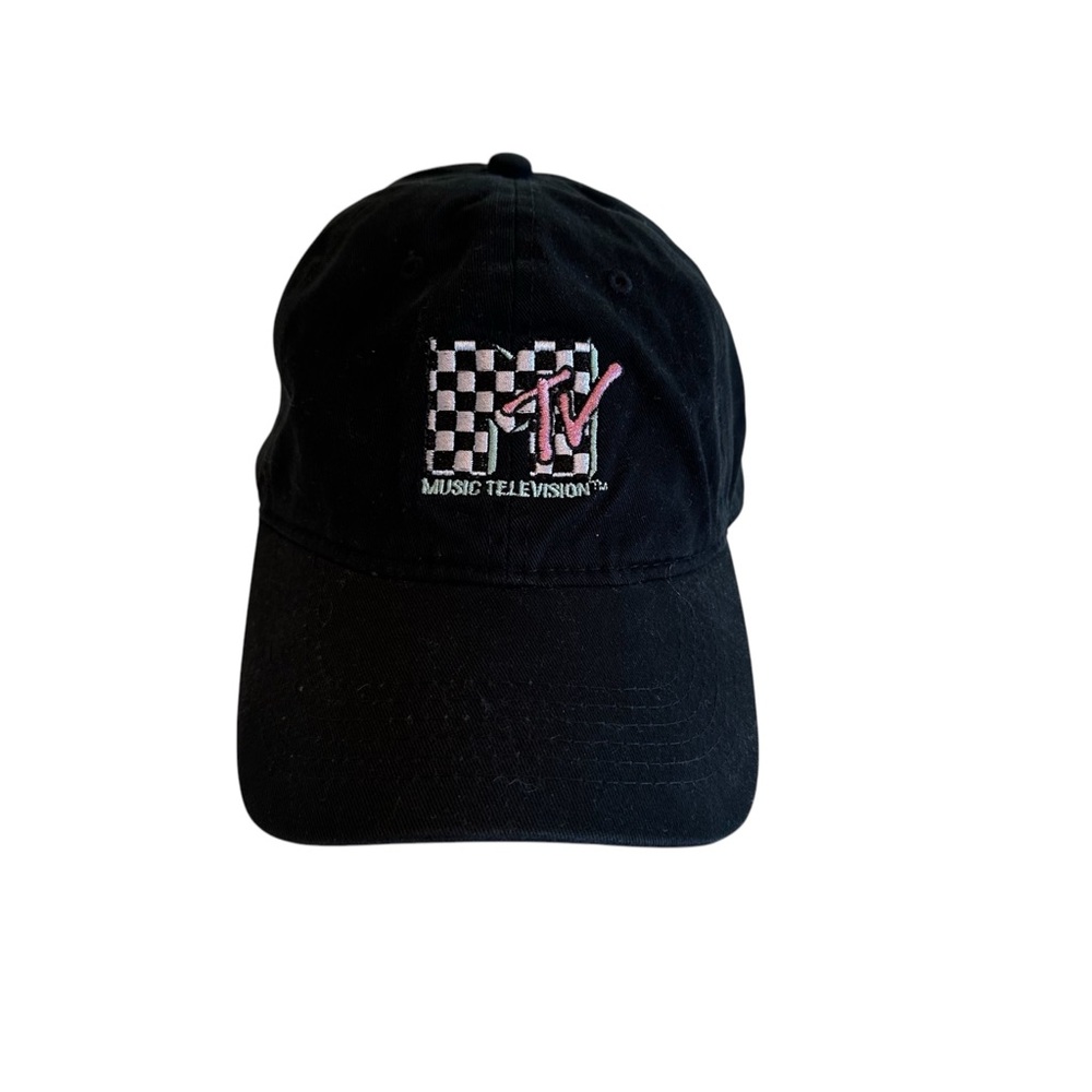 Retro Music Television Hat with MTV logo in Black. Unisex